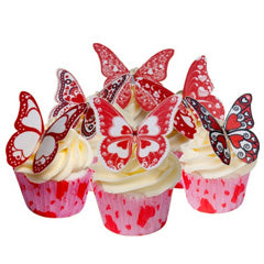 Valentine Edible Wafer Butterflies 12pcs