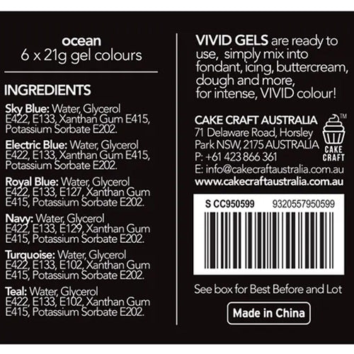 Vivid Gel Colours Ocean 6 Pack
