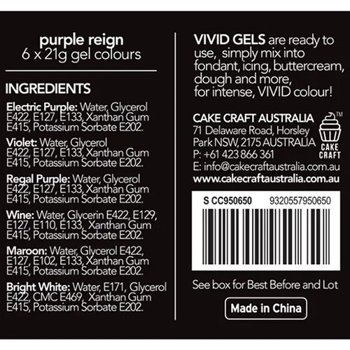 Vivid Gel Colours Purple Reign 6 Pack