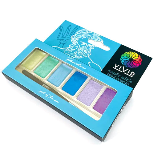 Vivid Metallic Edible Paint Palette Poseidon