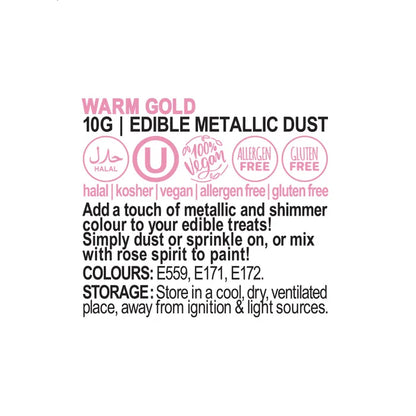 Vivid Metallic Edible Dust Warm Gold 10g