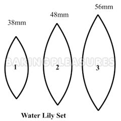 Water Lily Flower Cutters 3pcs