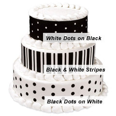 White Dots on Black Designer Edible Image 3 strips
