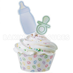 Wilton Baby Feet Cupcake Wraps & Picks 12pcs