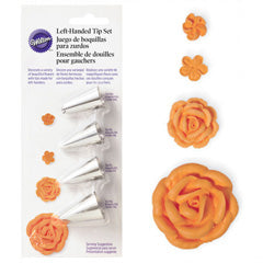 Wilton Left Handed Decorators Flower Piping Tip Set 4pcs