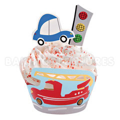 Wilton Wheels Cupcake Wraps & Picks 12pcs