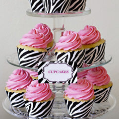 Zebra Black/White Cupcake Wrappers 12pcs