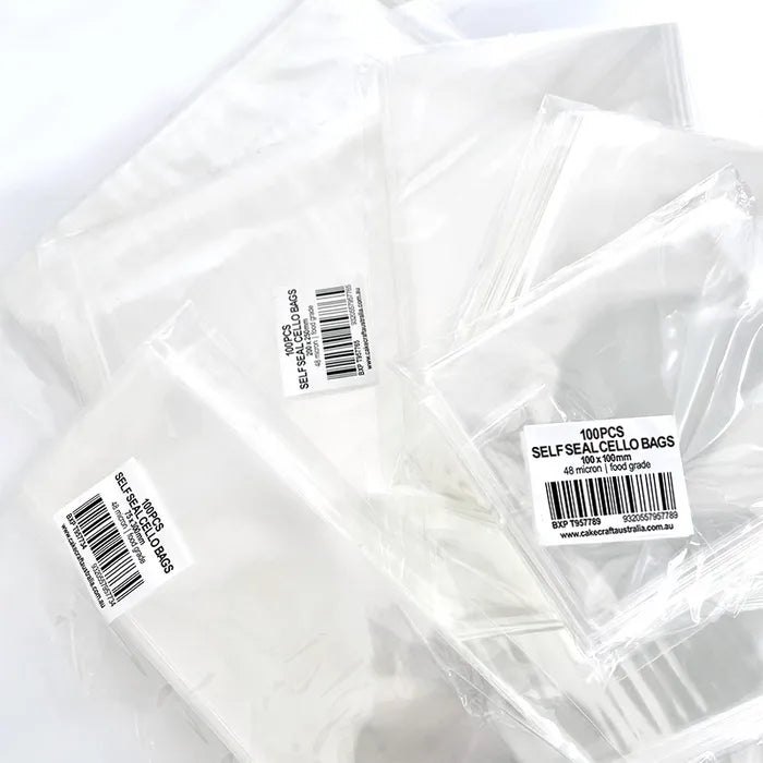 Clear Square Self Sealing Cookie Bags 12cm 100pcs