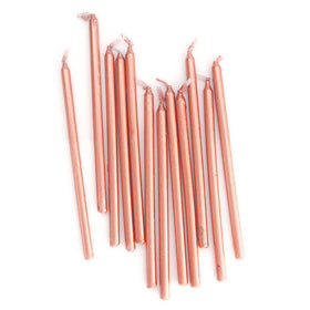 12cm Tall Cake Candles ROSE GOLD (Pack of 12)