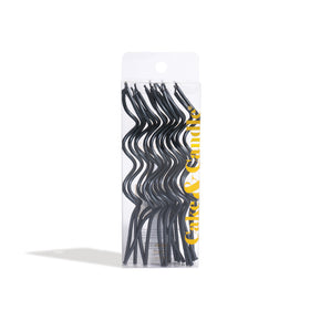 SWIRLY Cake Candles BLACK - 13cm - Pack of 16