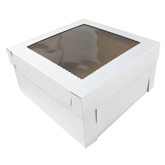 Cake Box with Lid & Window Corrugated 8" High (16x16x8")