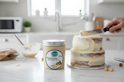 500g White Hazelnut Spread Filling Iconic Cake Art