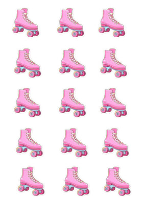 Roller Skate Roller Derby 15 x Edible Cupcake Toppers Pink