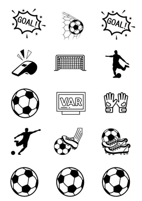 Soccer Fan 15 x Edible Cupcake Cookie Toppers