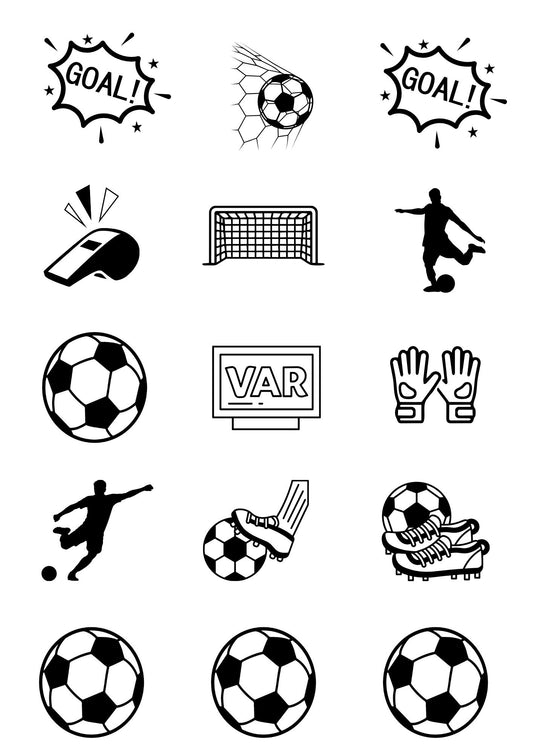 Soccer Fan 15 x Edible Cupcake Cookie Toppers