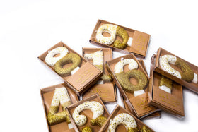 8cm GOLD Glitter Dipped Candle - NUMBER 7