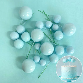 Baby Blue Deco Foam Ball Round Cake Topper (20 piece)