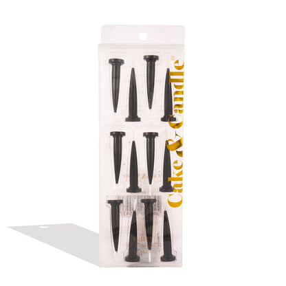 BLACK Bullet Candles (Pack of 12)