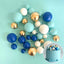 Blue, White & Gold Deco Foam Ball Round Cake Topper (32 piece)