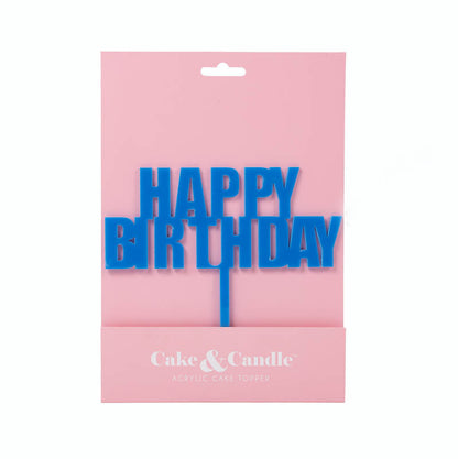 BOLD Happy Birthday Cake Topper - BLUE