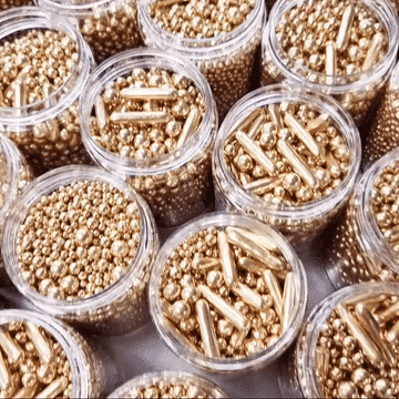 BUBBLE & BOUNCE SHINY GOLD (75g) Sprinkles - by Sprinks