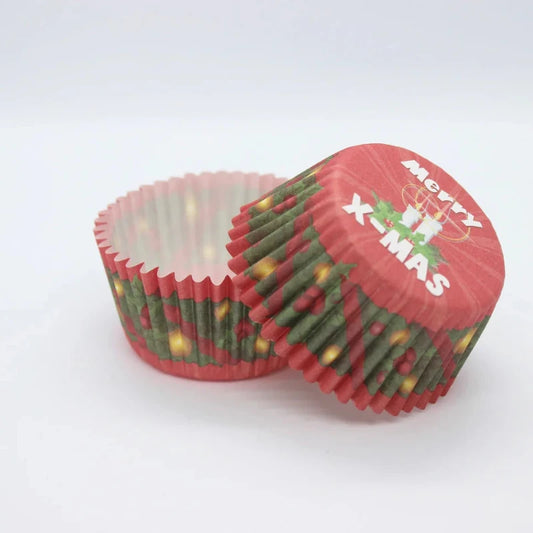 Christmas Red Mini Baking Cups (#360) 240pcs