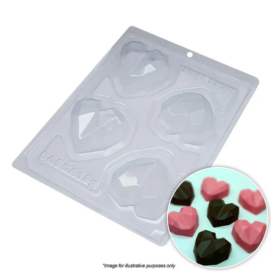 Small Geo Hearts Chocolate Mould | 3 piece