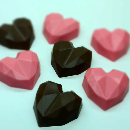 Small Geo Hearts Chocolate Mould | 3 piece