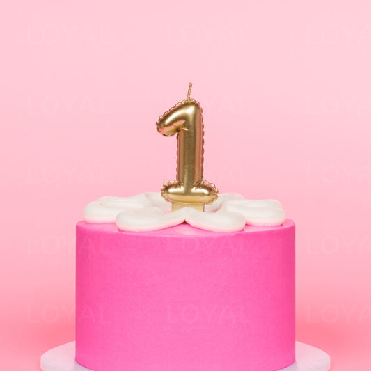 Balloon Number "1" Candle - Metallic Gold