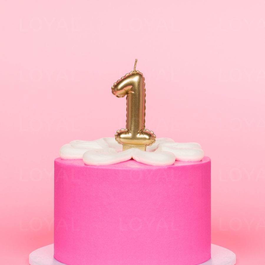 Balloon Number "1" Candle - Metallic Gold