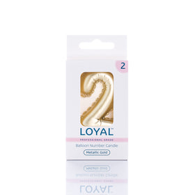 Balloon Number "2" Candle - Metallic Gold