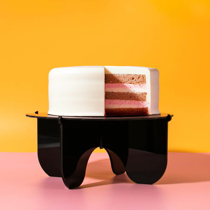 CAKE & CANDLE Plateau Gateau 3-Piece Acrylic Cake Stand (BLACK)