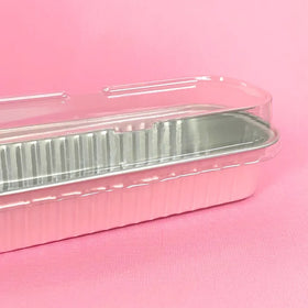 CAKE CRAFT | FOIL BAKING CUP WITH LID | RECTANGLE | LIGHT PINK | 10 PACK