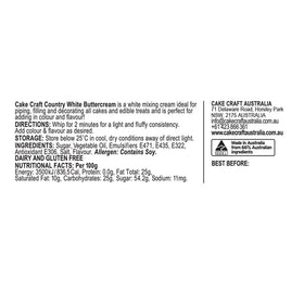 Country White Cake Craft Buttercream BULK 9kg