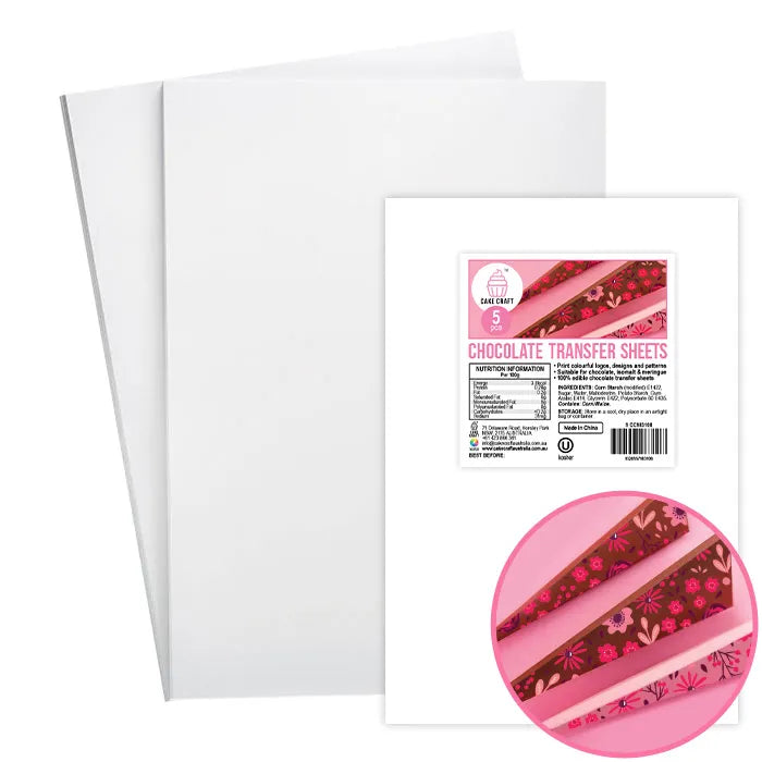 Chocolate Transfer Sheets - 5 pack