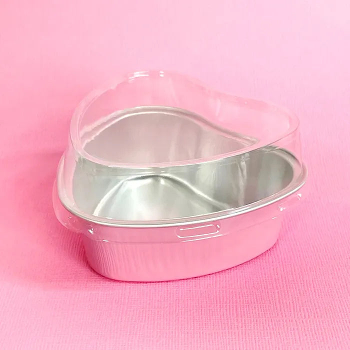 Foil Heart Baking Cup with Lid - Light Pink (50 pack)