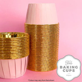 Foil Baking Cup Round - Pink and Gold (50 pack)
