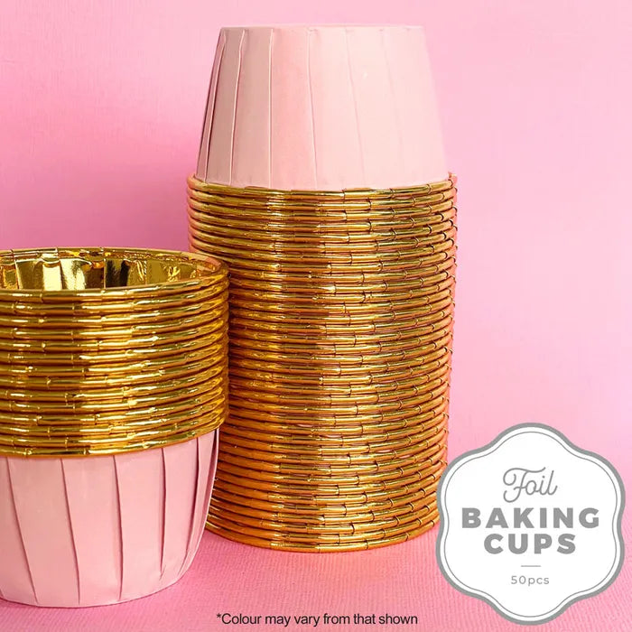 Foil Baking Cup Round - Pink and Gold (50 pack)