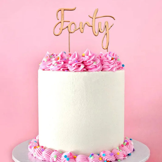 CAKE CRAFT | METAL TOPPER | FORTY 40TH | GOLD