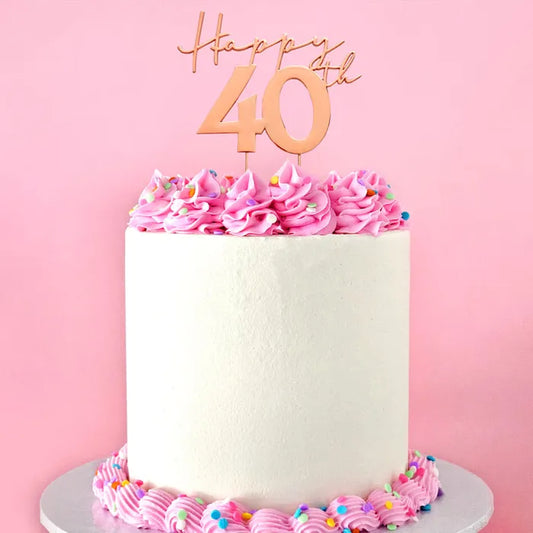 CAKE CRAFT | METAL TOPPER | HAPPY FORTY 40TH | ROSE GOLD
