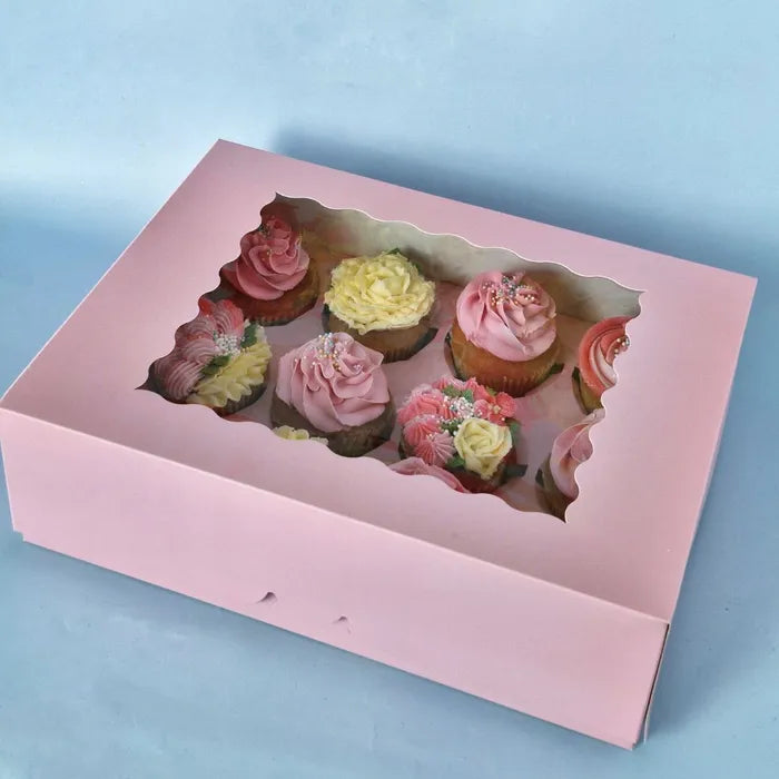 Cake Craft Pink Cupcake Box 12 Cup