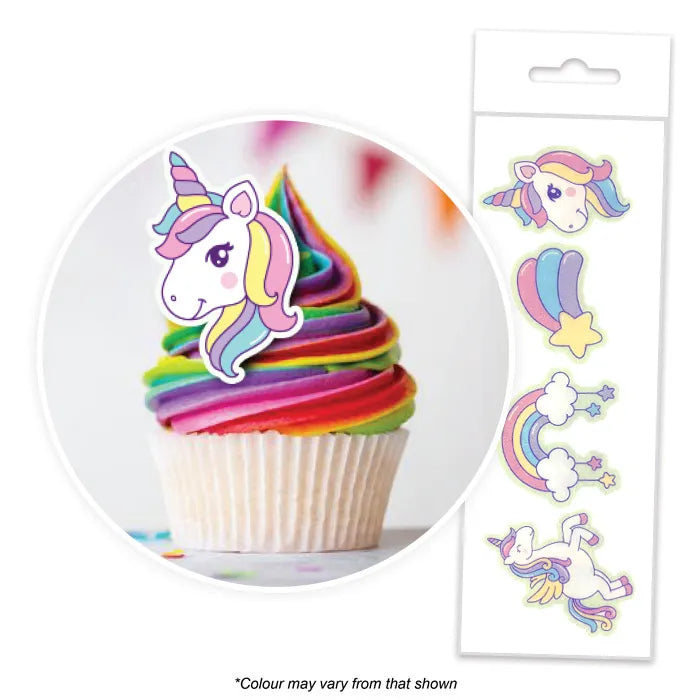 Unicorn Rainbow Edible Wafer Cupcake Toppers 16pcs