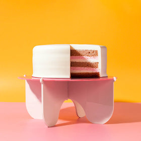 CAKE & CANDLE Plateau Gateau 3-Piece Acrylic Cake Stand (PINK/WHITE)