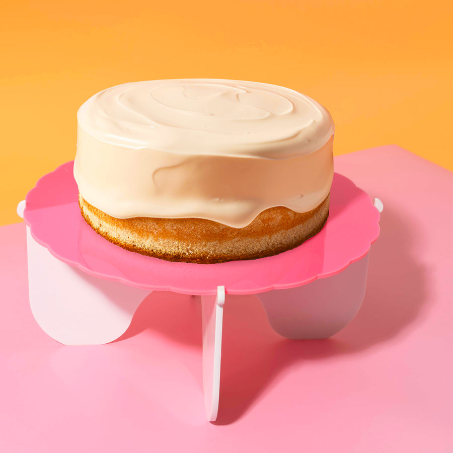 CAKE & CANDLE Plateau Gateau 3-Piece Acrylic Cake Stand (PINK/WHITE)