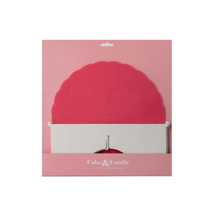 CAKE & CANDLE Plateau Gateau 3-Piece Acrylic Cake Stand (PINK/WHITE)