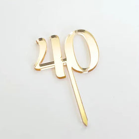 Mirror Cupcake Acrylic Topper - "40" Gold