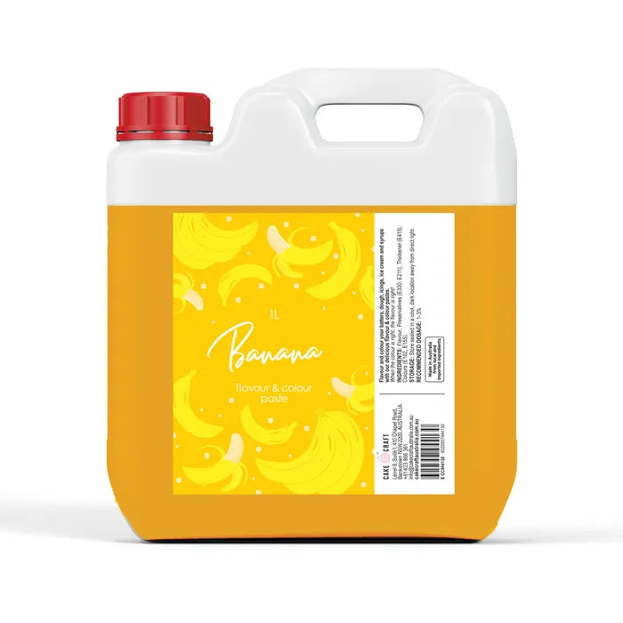 Cake Craft Banana Flavour & Colour Paste 1 litre BULK
