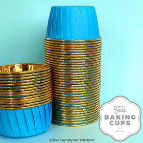 Foil Baking Cup Round - Blue and Gold (50 pack)