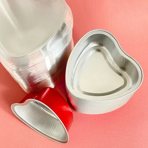 Foil Heart Baking Cup with Lid - Red (50 pack)