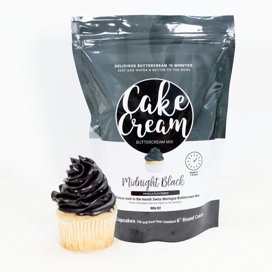 Cake Cream Buttercream - Midnight Black - Vanilla Flavour (800g)